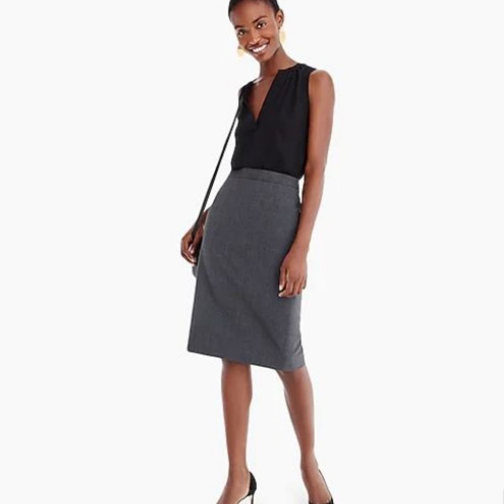 J CREW No. 2 pencil skirt 100% Italian wool gray 4